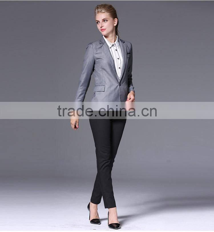 2016 office ladies suits slim cut ladies tuxedo pant suit