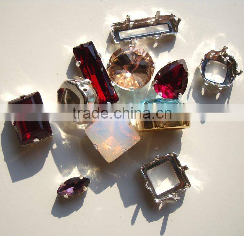 crystal bead with metal claw