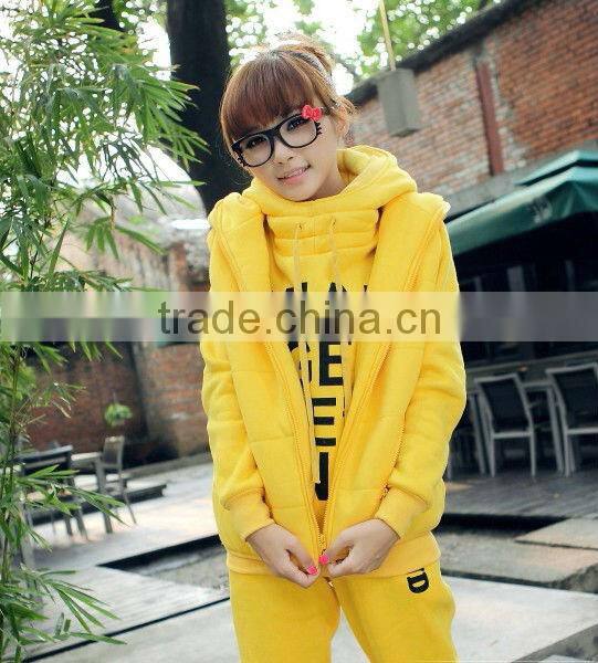custom made casual ladies sweat suit made in Guangzhou