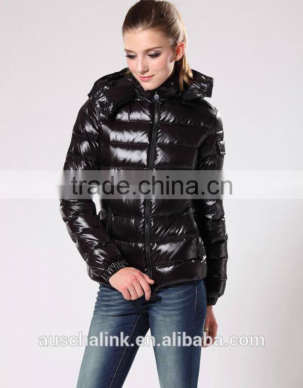 newest urban women high quality black ski down coat customzied