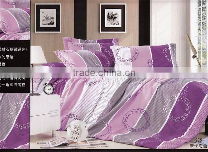 100%polyester disperse printed jacquard diamond velvet wedding bedding set