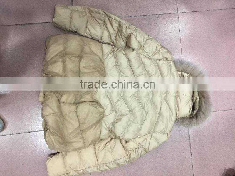 GZY female coat 2017 fashion comfortable stock cheap fur cotton top design guangzhou warehouse stoc k