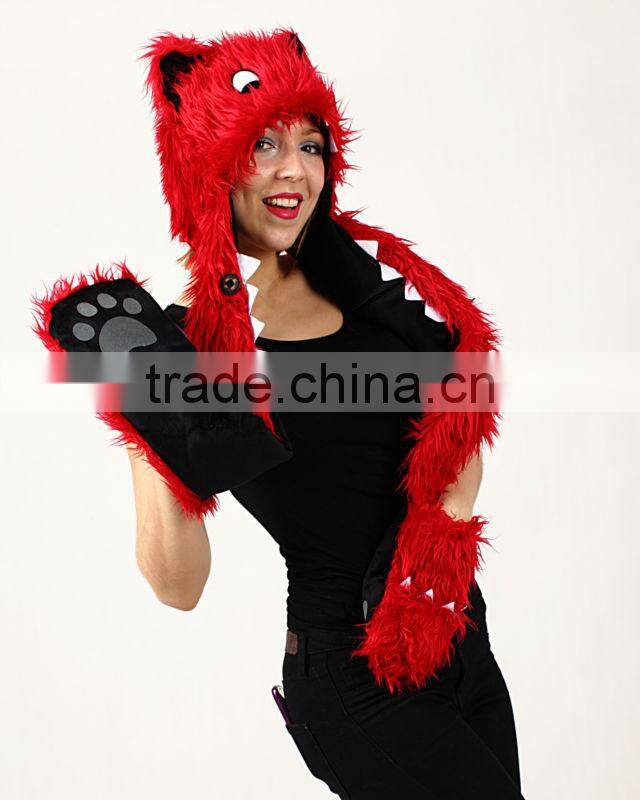Faux Fur Monster Cap and Hat Scarf Snapback Wholesale