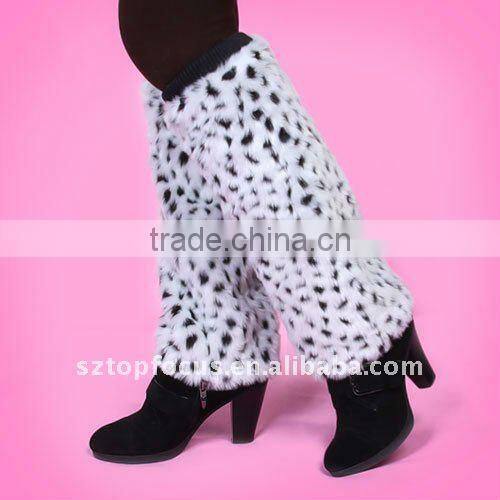 2011 FASHION FUR LEG WARMER STOCKINGS LEOPARD