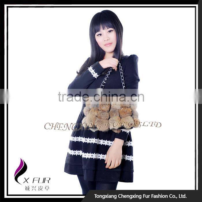 CX-H-11A Fashionable Ladies Genuine Rabbit Fur Lady Fashion Handbag