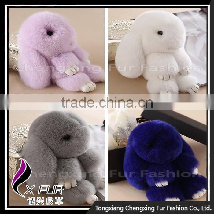 CX-R-10 Genuine Rabbit Fur/Rabbit Toy Fancy Promotion Custom Key Chain