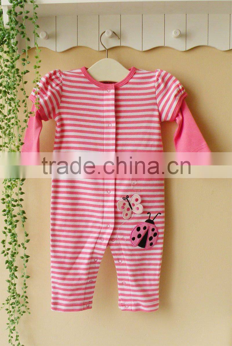 2011 spring baby clothes 100% cotton long sleeve embroider sleepwear