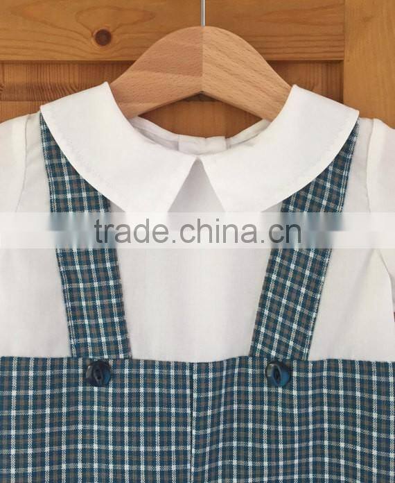 2017 new fashion plaid baby boy onesie clothes 100% cotton kids rompers and playsuit