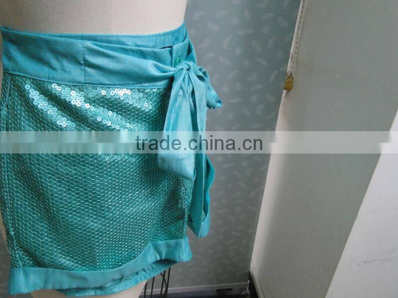 Good Quality Fashion Solid Color With Sequins Women Summer Shorts