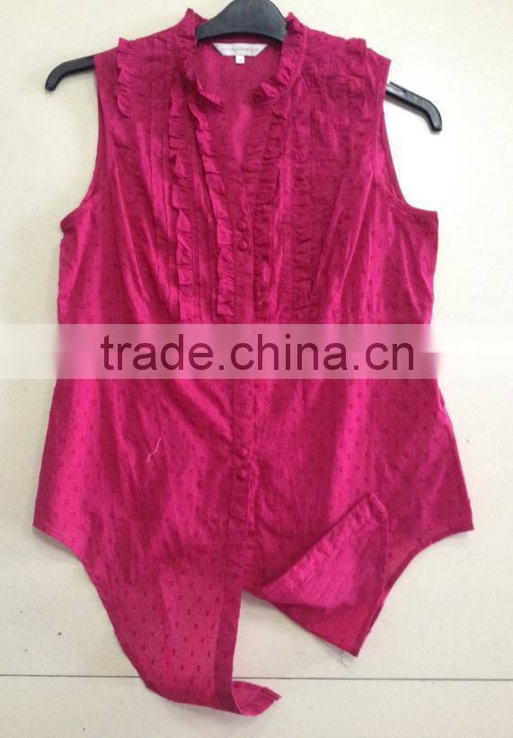 Ladies' summer shirt with hem tie - S15 16