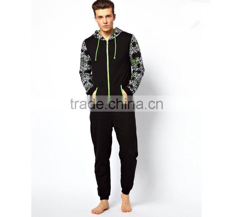 PA0042A print sleeve adult onesie jumpsuit pyjamas