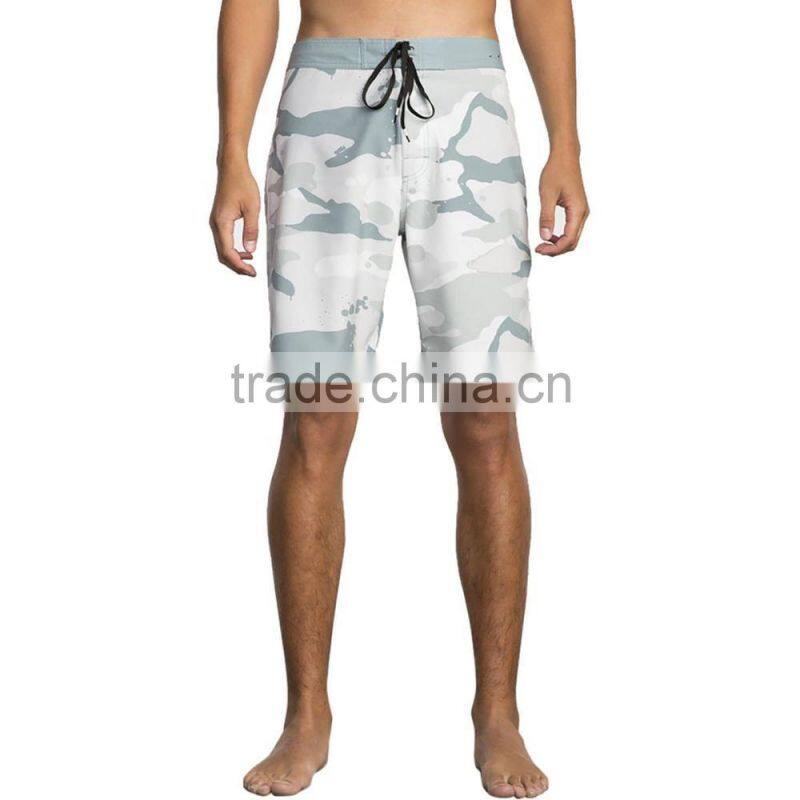 Mens Boardshorts For Daily Surf Sessions Custom Polyester Elastane Beachwear Quick Drying Stretch Fabric Swim Trunk