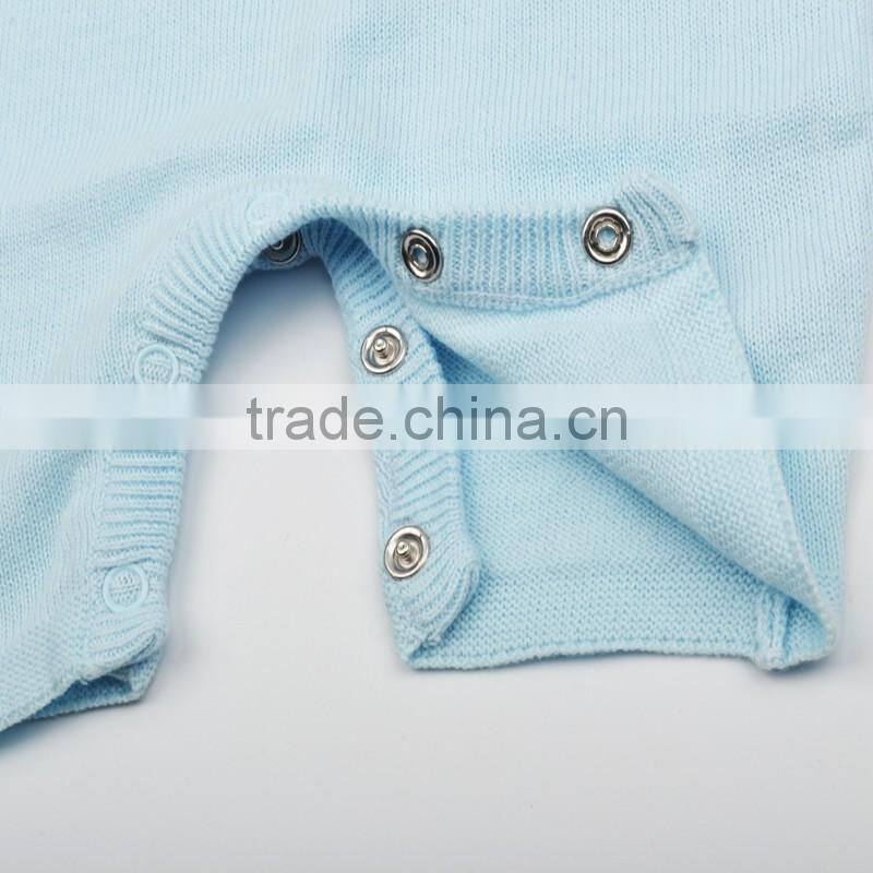 2017 New Design Knitted Baby Romper Set Boys Romper With Hat Wholesale Kids Romper