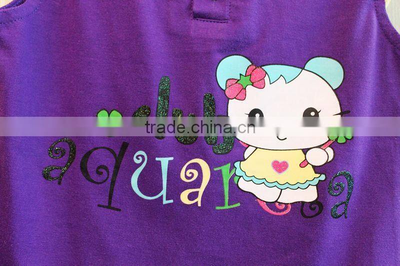 High Quality Latest Design Baby Sleeveless Pajama Set Knitted 100% Cotton Pajama 2 Pcs Set TP-7713