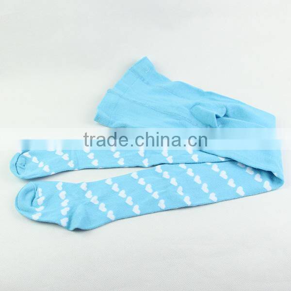 Blue colored children pantyhose with fashion hearts