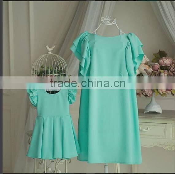 Mint Mother Daughter Matching Dress Chiffon Bridesmaid Dress Backless Summer Dresses