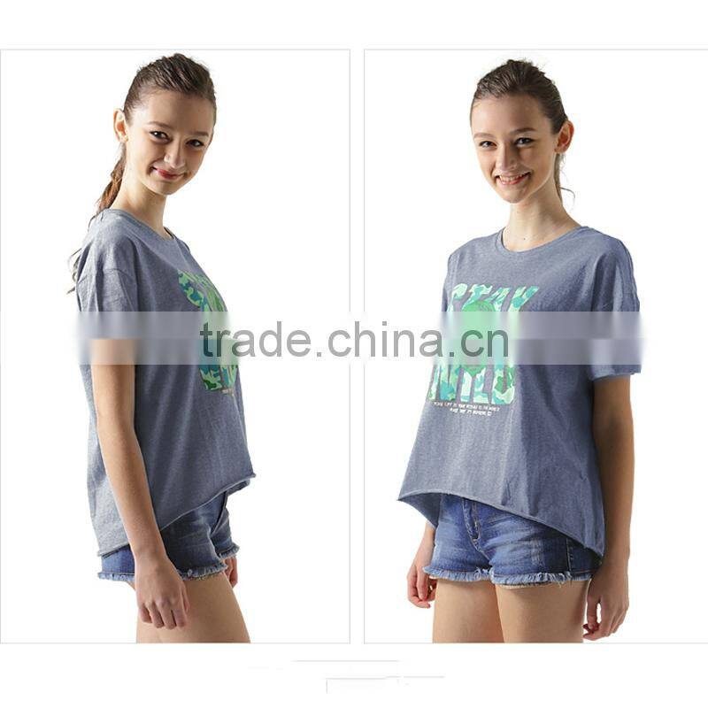 fashion design print tshirt slim tshirt for ladies