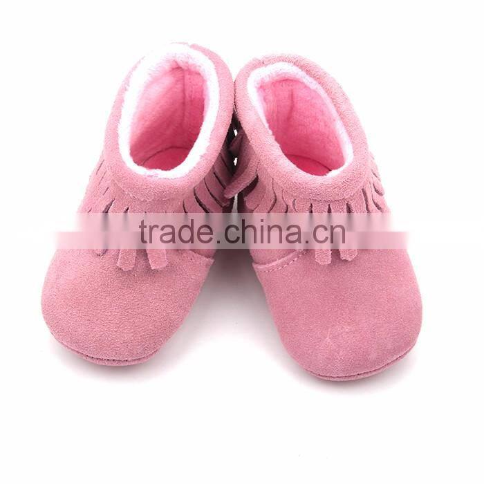 Wholesale baby moocsin shoes suede leather baby girl boots