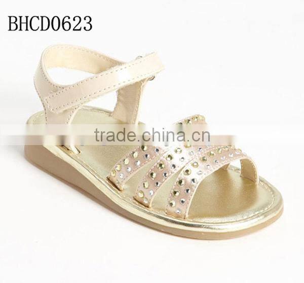 Shenzhen Manufacturer popular designer little girls nude beach sandal