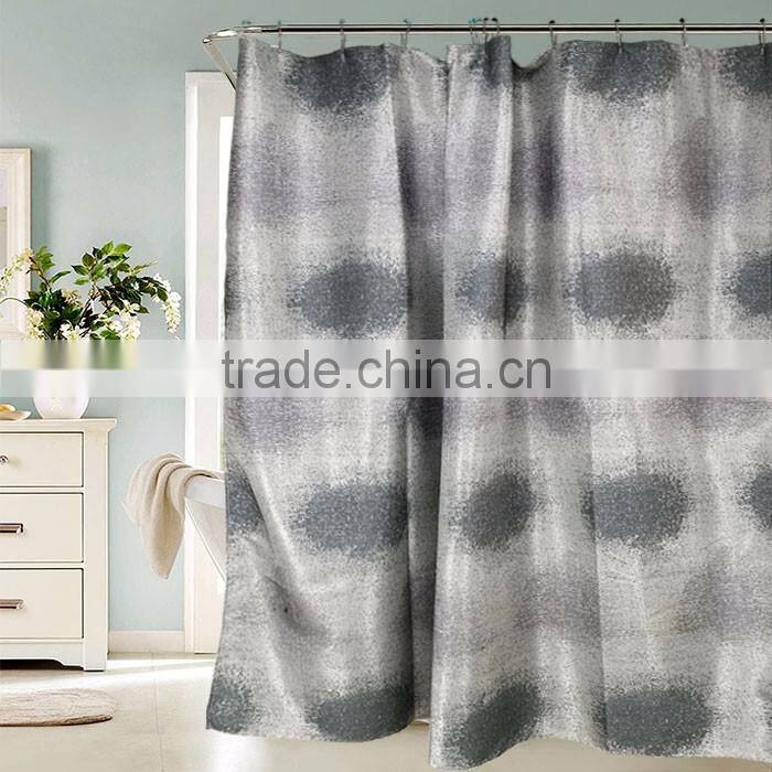 Silvery Gray Waterproof Polyester Nautical Shower Curtains For Bathroom