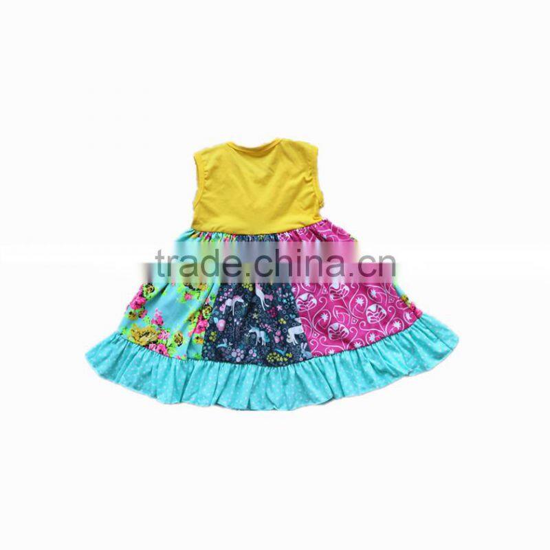 kids wear bangladesh children clothing baby girls flower pattern dress + ruffle capris