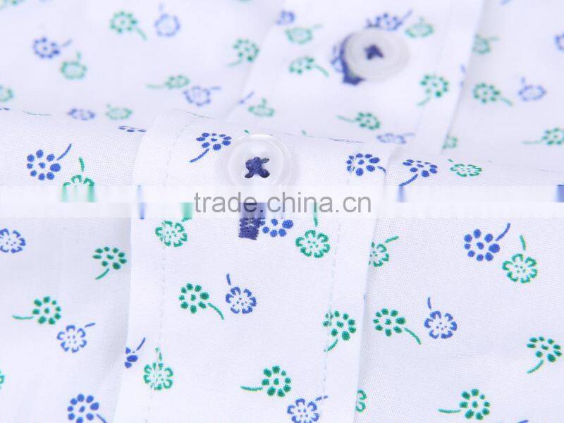 new design men's long sleeve slim fit shirt with contrast collar and cuff