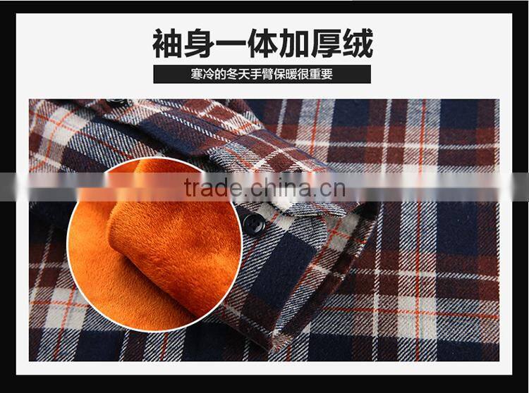 cotton long sleeve casual fashionable man plaids t-shirt