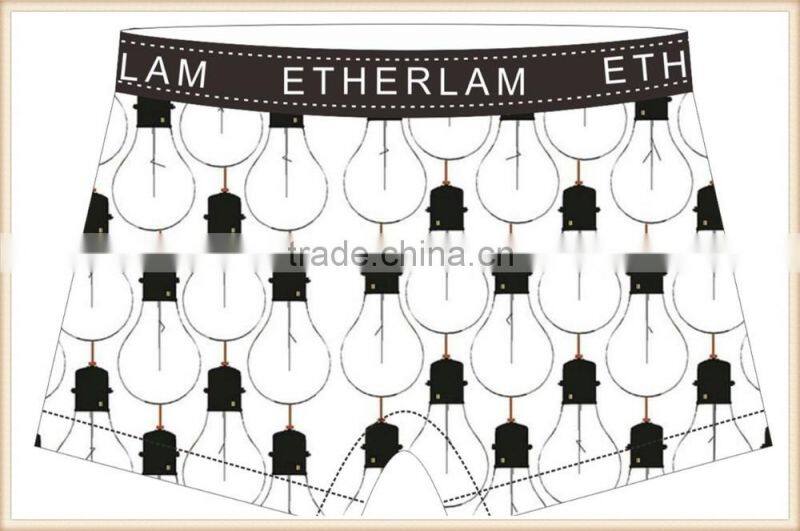 Bulbs 88% Polyester 12% Spandex fashion trendy custom boxer underwear for men