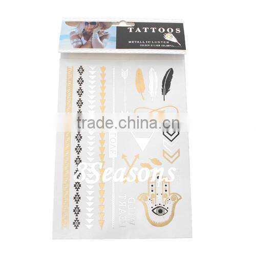 OEM Available Mixed Metallic Waterproof Temporary Tattoo Sticker For Body Art