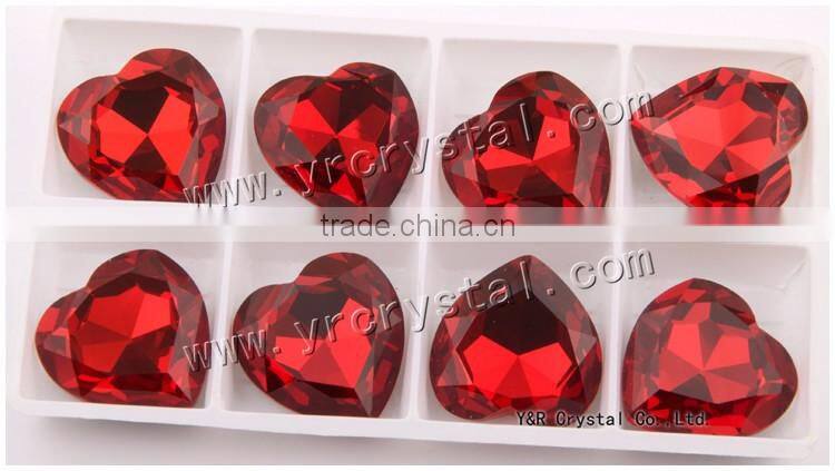 4827 Crystal Beads 28mm Siam Color Red heart glass gemstone