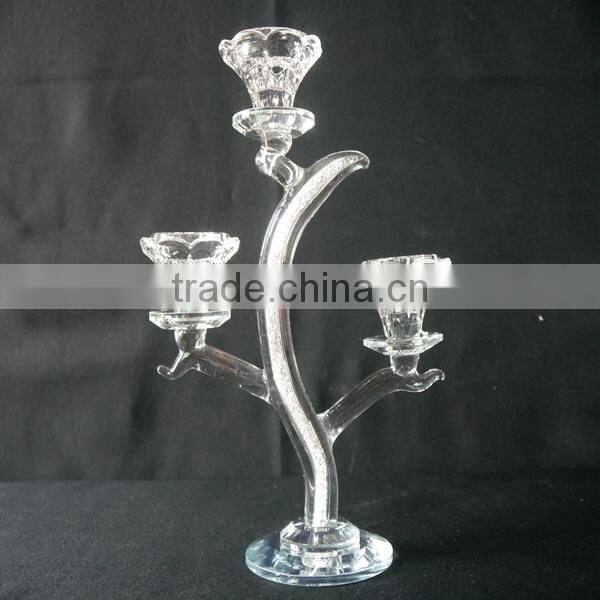 New Design K9 Crystal Candle Holder,3Tips Crystal Votive Candle Holder For Wedding Or Home Decoration