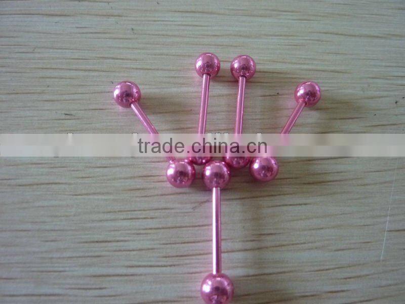 Anodized Tongue Barbell Ring