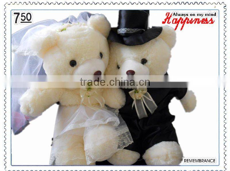 YangZhou factory supply plush bear couples for wedding