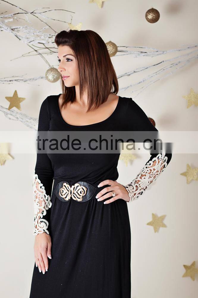 mommy and me maxi dresses lace fabric ladies one piece black dress