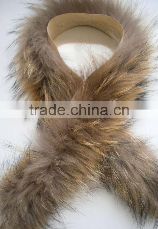 Genuine quality raccoon fur hood for coats /raccoon dog fur trimming