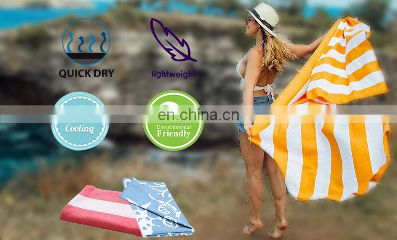 Quick dry Custom Printed Microfiber long lasting cooling feel sport round beach towel