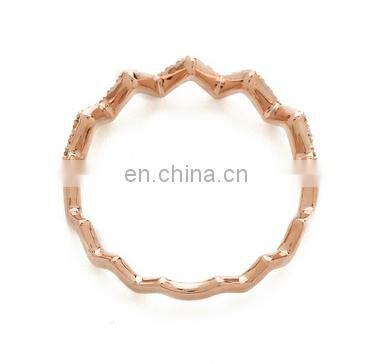 2014 fashion metal chevron jewelry , chevron ring with rhinestone