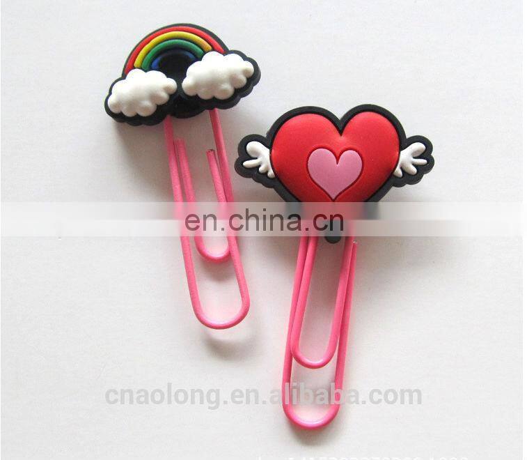 child used and school promotion gift custom made soft pvc book marks/rubber bookmark