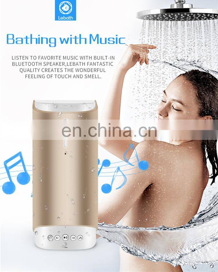 Smart portable speaker foam shower soap dispenser