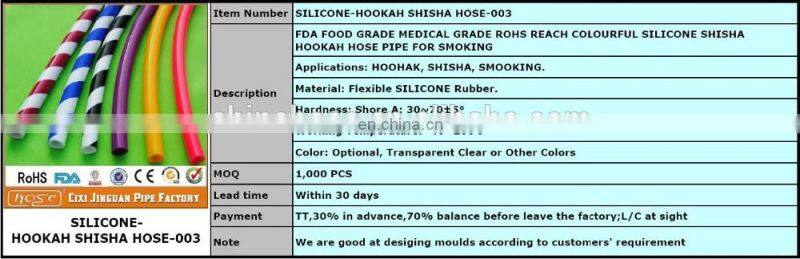 12x18mm FDA Approved Double Colors Smooth Shisha Silicone Hose Wholesale Hookah Hose / Silicone Hose Shisha Hookah Silicone Hose