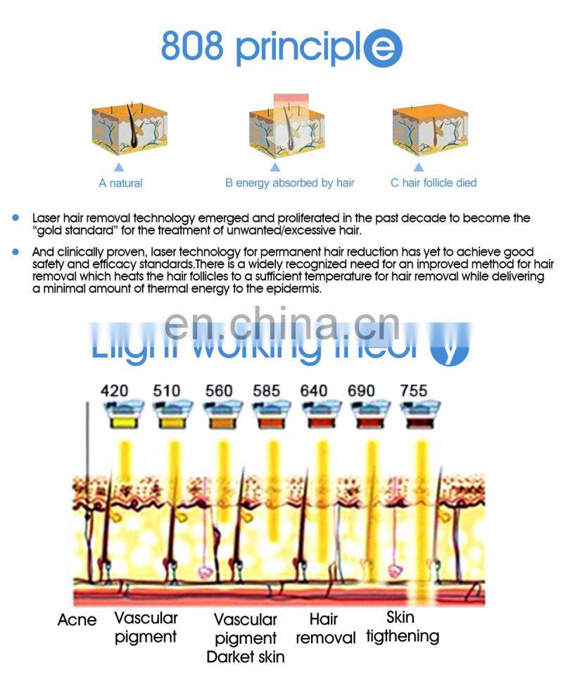 High quality comfortable 2 in 1multifuncional elight underarm whitening 808nm lumenis diode laser hair removal machine