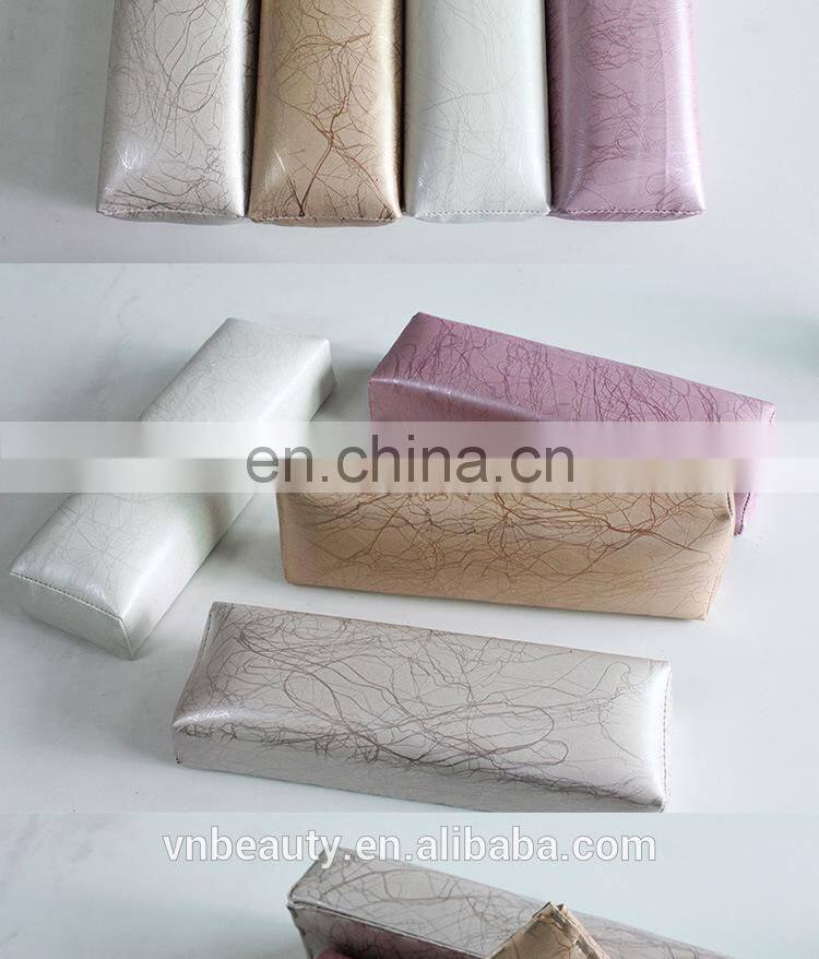 Striped Leather Hand Pillow Salon Soft Rest Cushion Manicure Care Tool