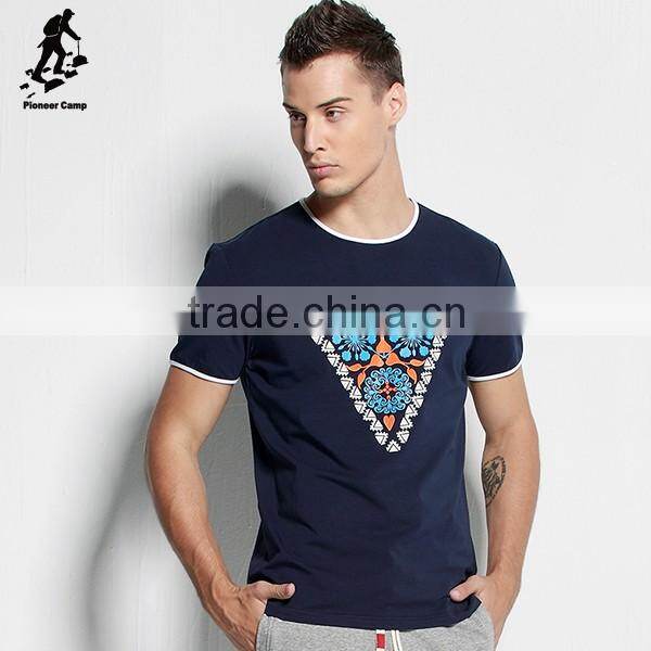 Online shopping navy blue short sleeves men clothing stripes tee shirts