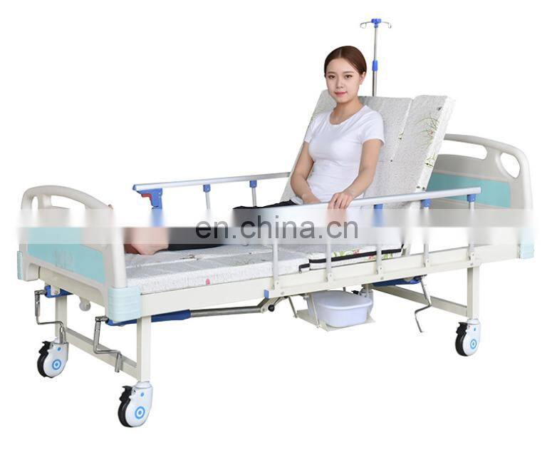 Foldable medical 2 function manual medical hospital bed with good price