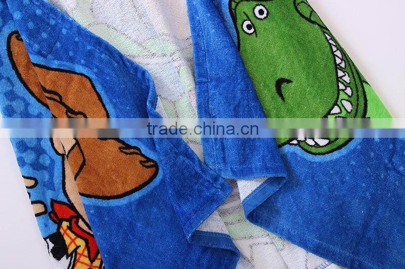 boy customized design/cartoon pattern printing pattern pure cotton infant/baby/kids/children hood towel