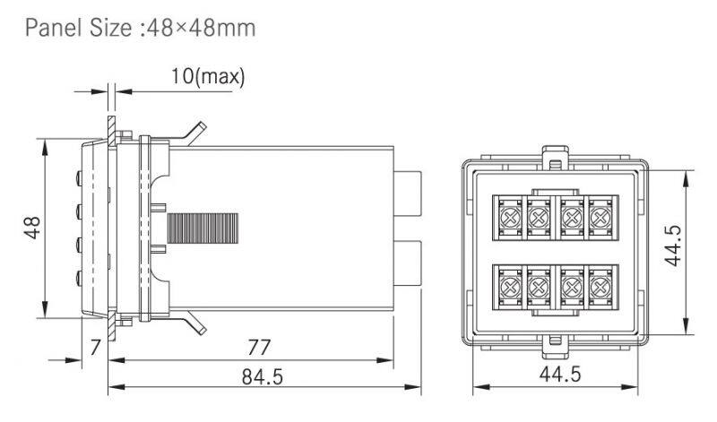SU48Y 48*48mm single phase lcd digital display panel ac mini volt meter