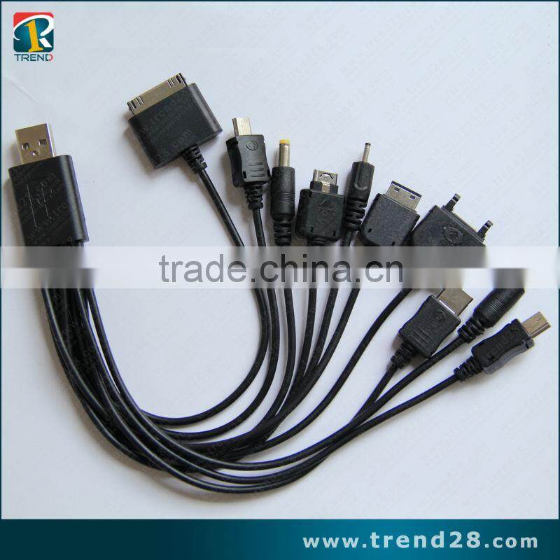 10in1 universal USB data charger cable for mobile phone multifunction 10 connector