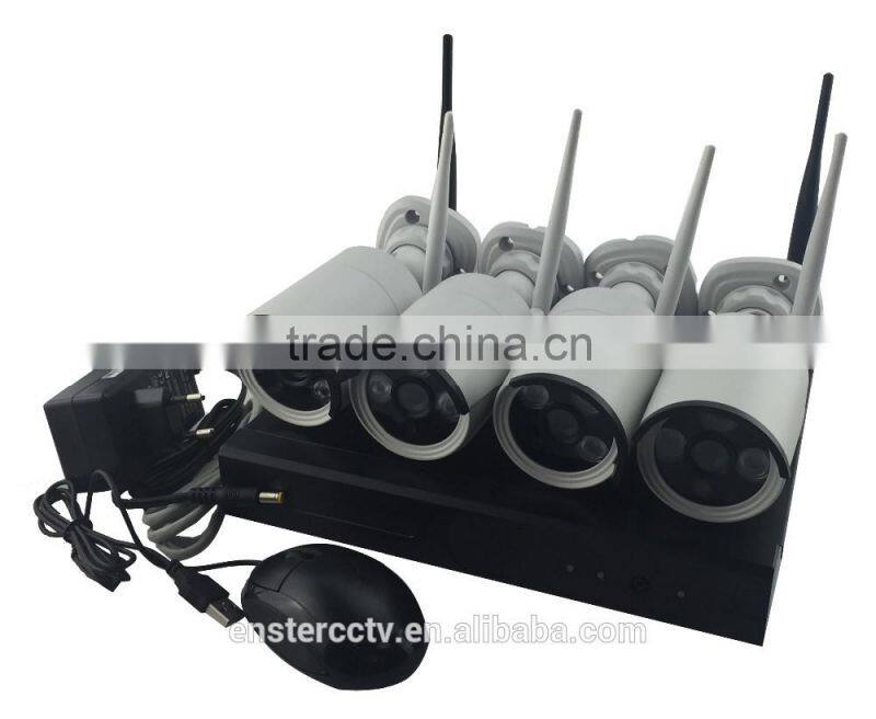 2016 home use wireless WIFI NVR Kits 4 pcs hotselling cheap IP 1.0MP 1.3MP 2.0MP cameras