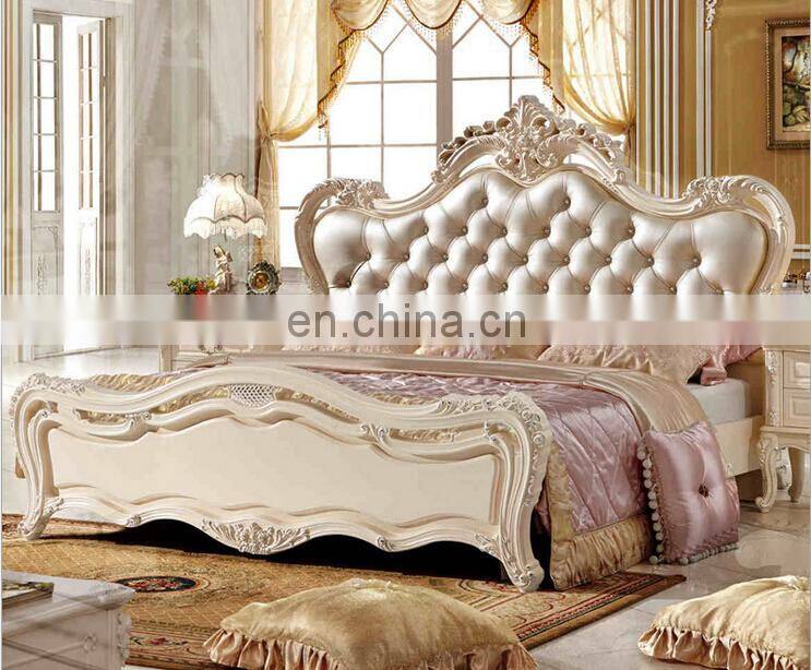 2021 European princess Solid wood classic sofa bed carved double beds design