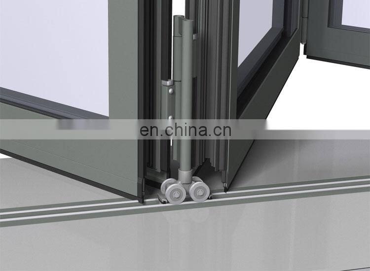 aluminum frame folded tempered glass door